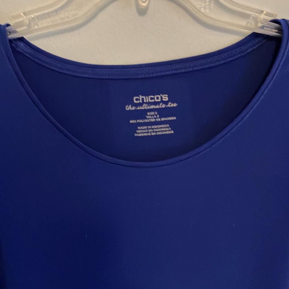 Chicos short sleeve blue shirt